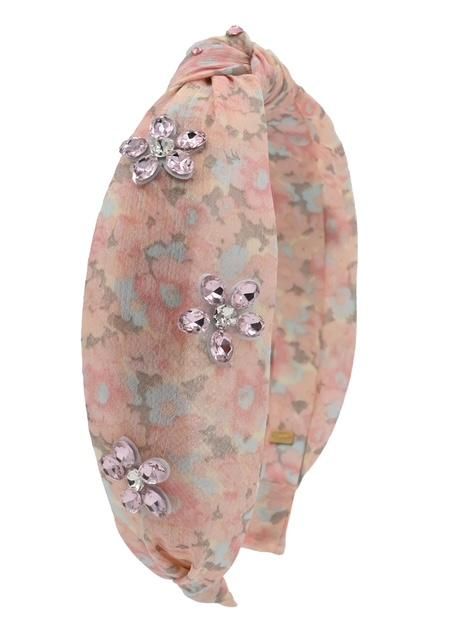 Knot Headband - Floral Print Flower Jewel