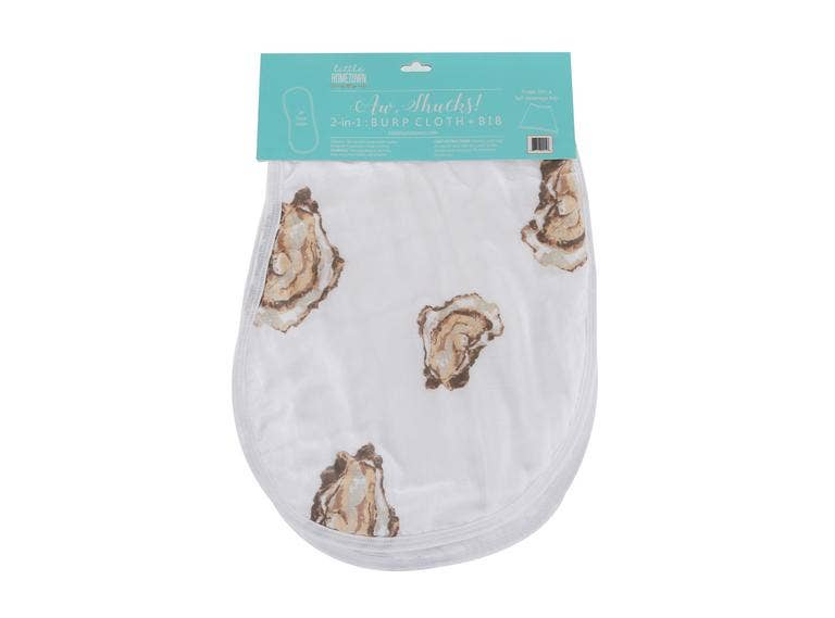 2-in-1 Burp Cloth and Bib - Oyster