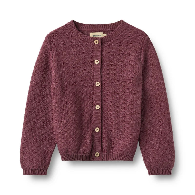 Magnella Knit Cardigan - Eggplant