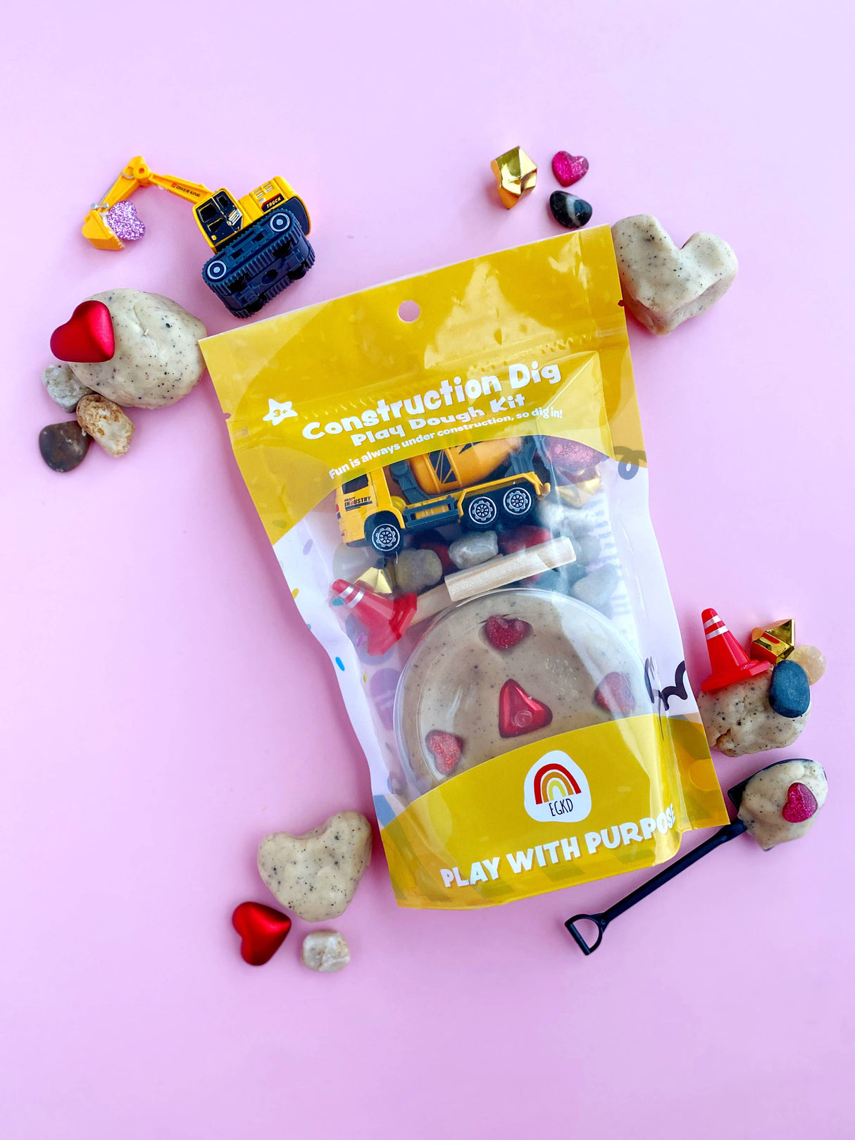 KidDough Play Kit - Valentine's "I Dig You" Construction
