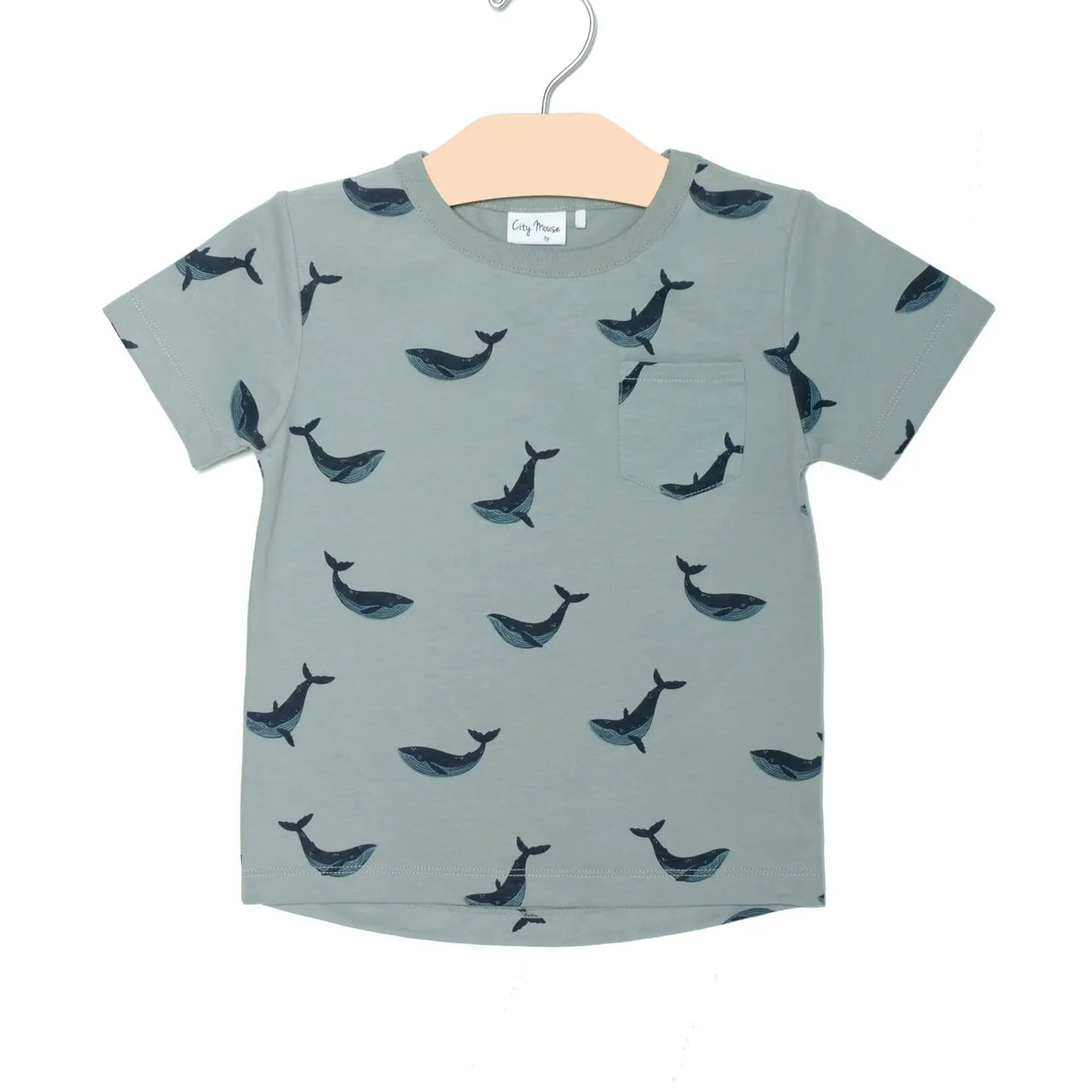 City Mouse Pocket Tee - Blue Whales