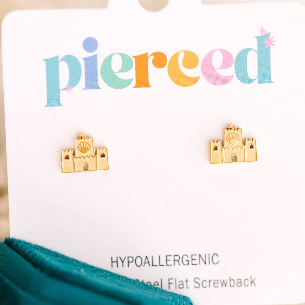 Pierced Co. Screwback Earrings - Sandcastle