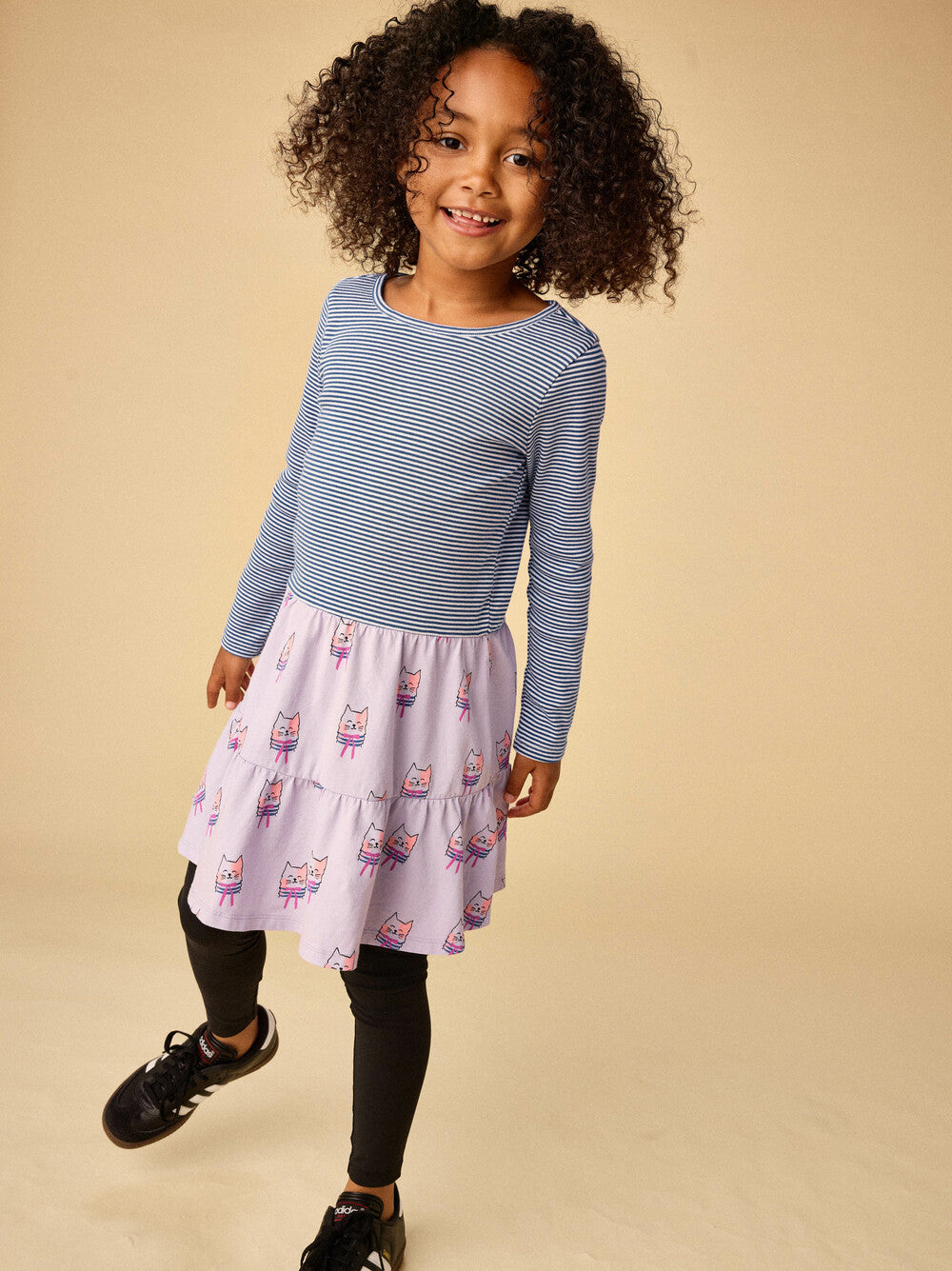 Tiered Skirted Twirl Dress - Bow Tie Cats