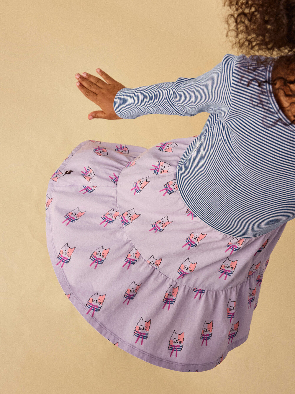 Tiered Skirted Twirl Dress - Bow Tie Cats