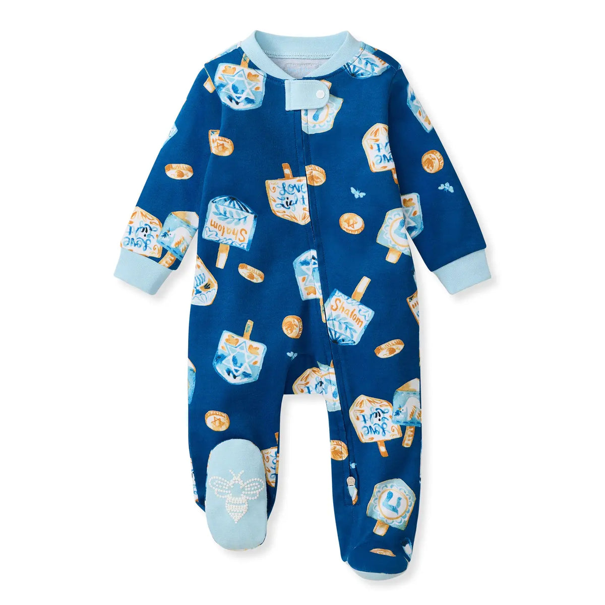 Organic Cotton Footie - Dreidel