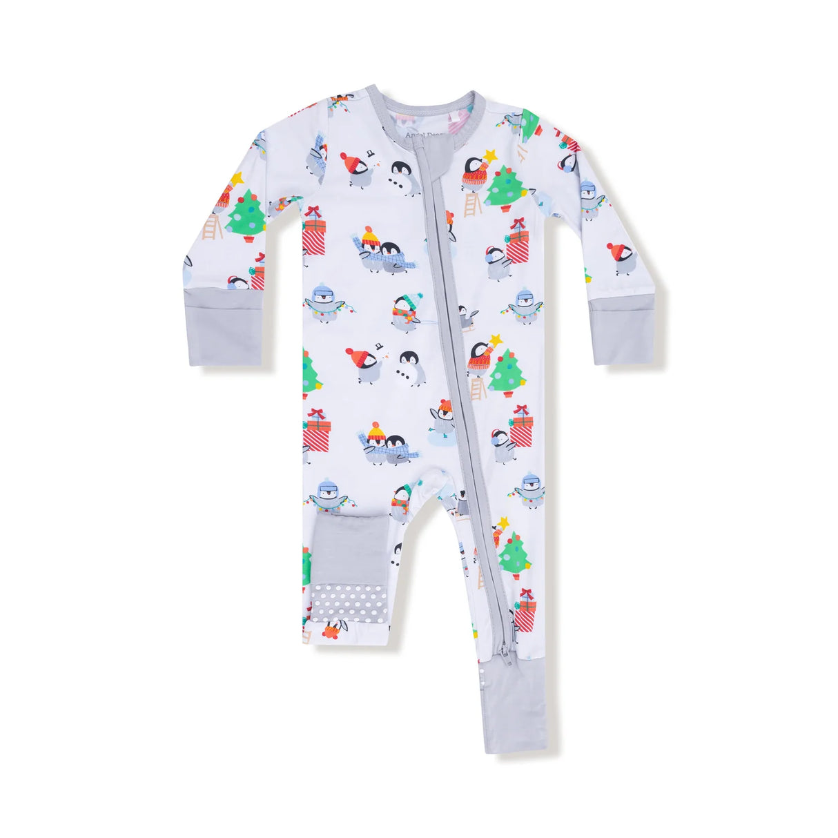 Zip Romper - Holiday Penguins