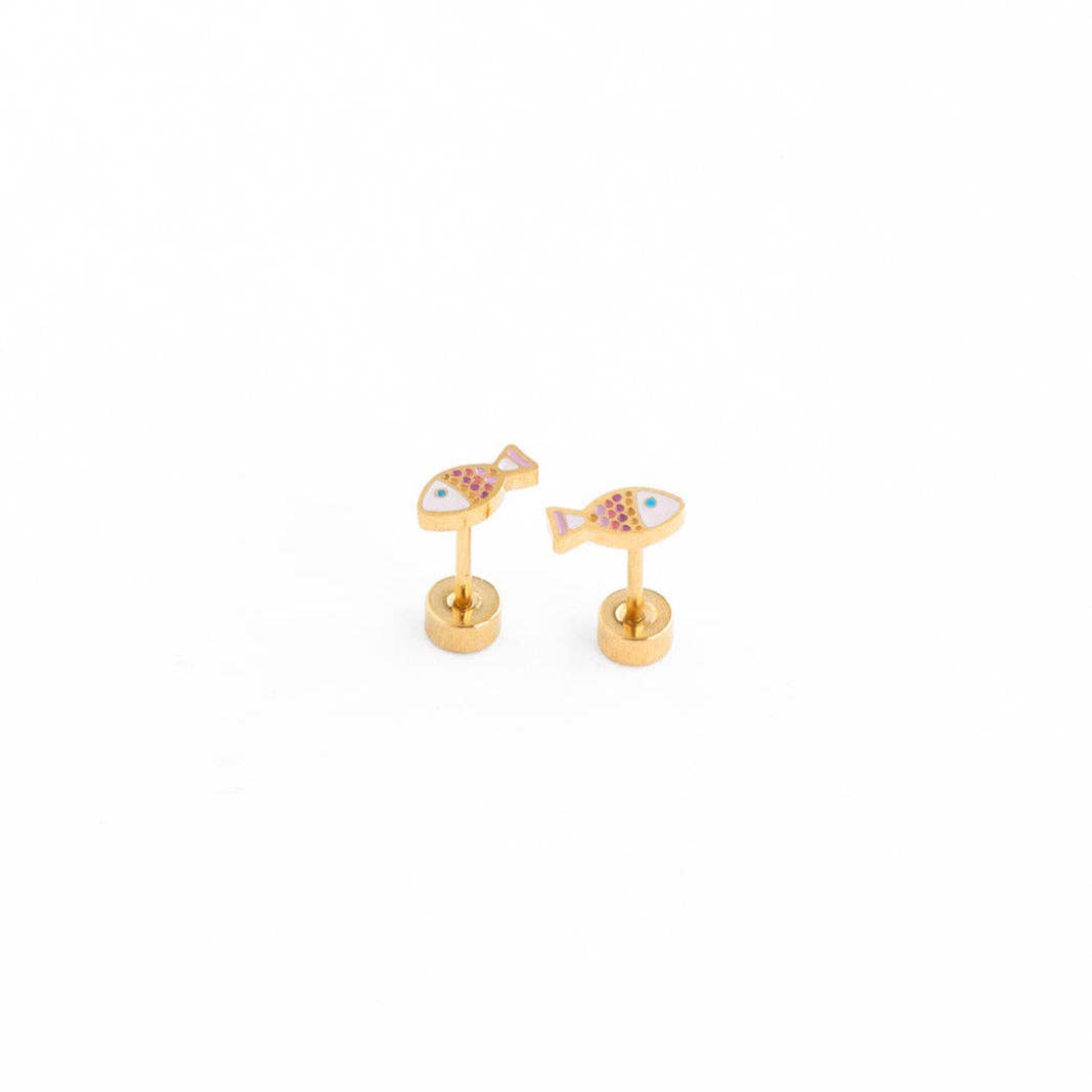 Pip Pop Post Earrings - Fish
