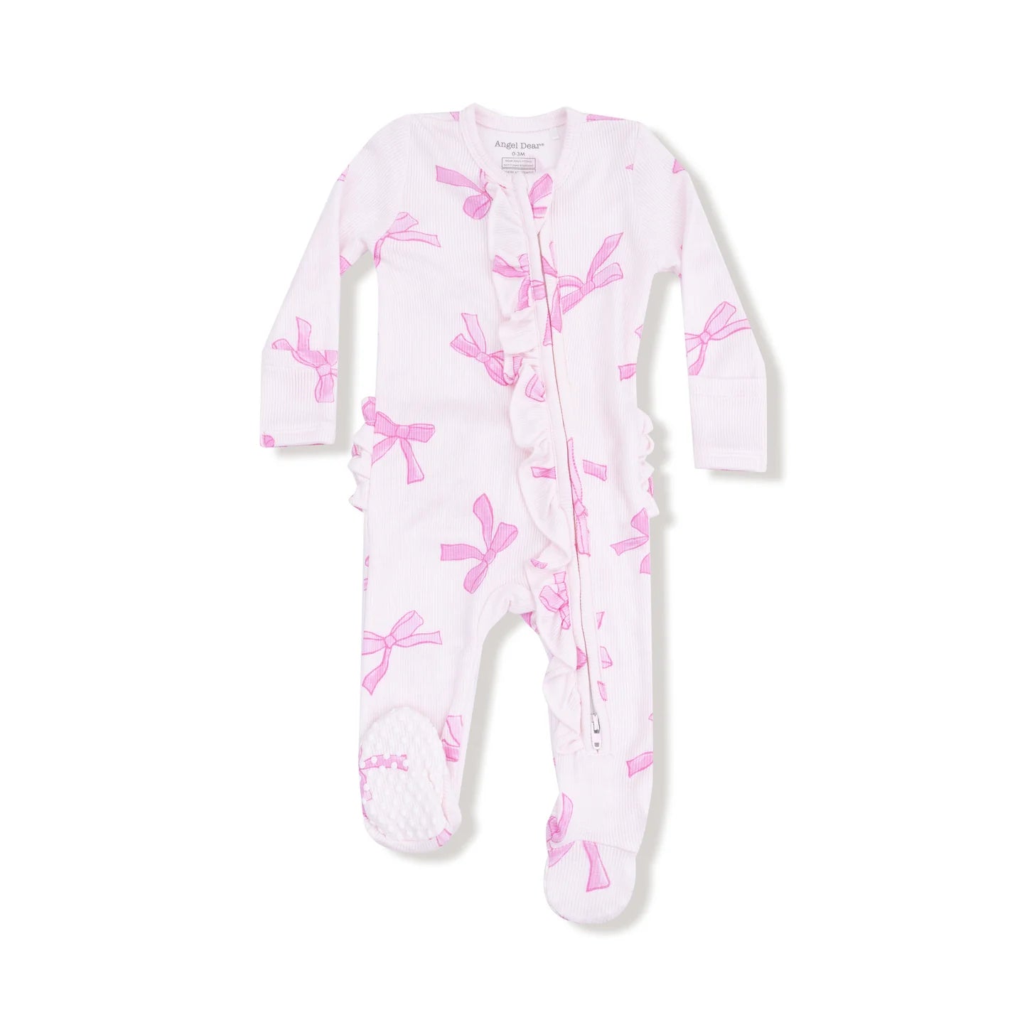 Ruffle Zip Footie - Pretty Bows