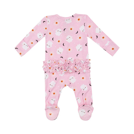 Ruffle Zip Footie - Spooky Ghost