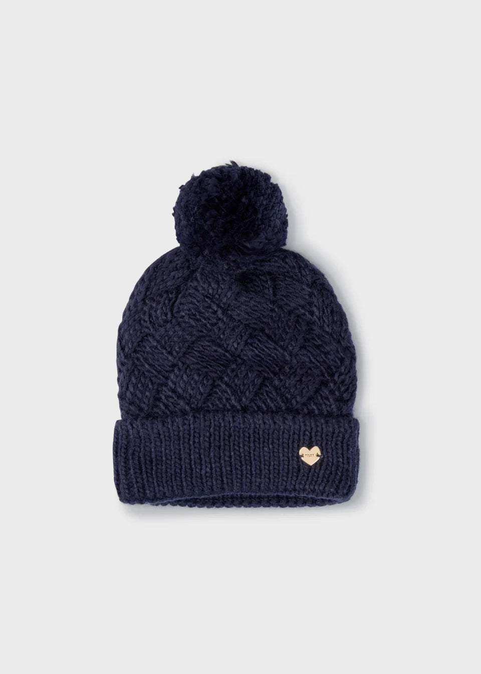 Knit Pom Pom Hat - Navy