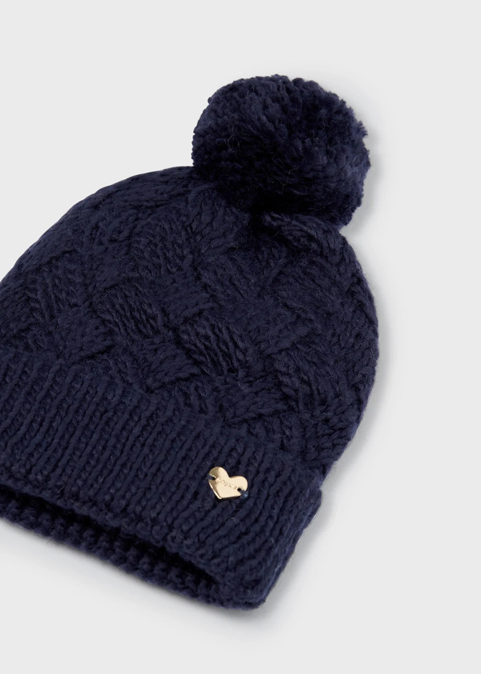 Knit Pom Pom Hat - Navy