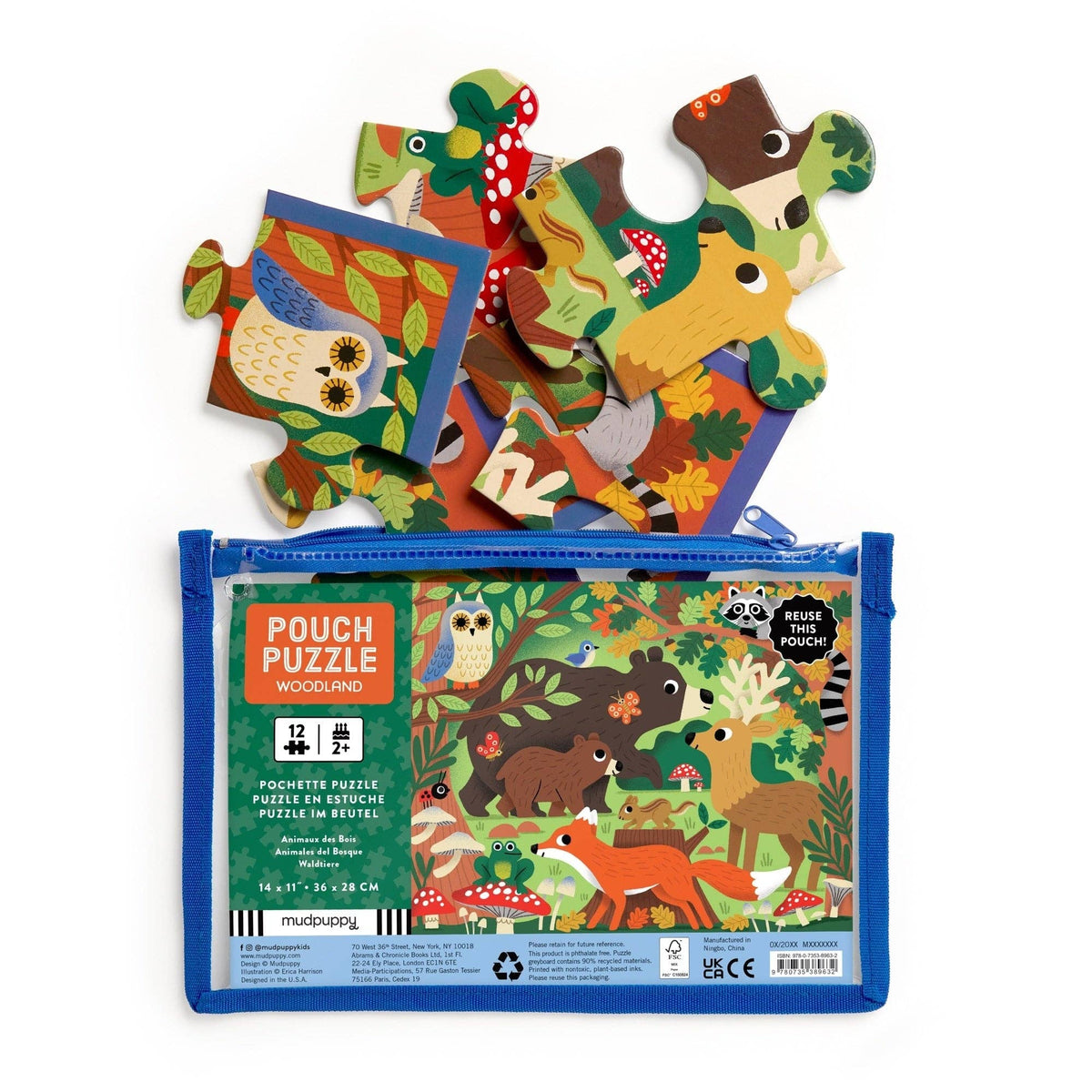 12 Piece Pouch Puzzle - Woodland