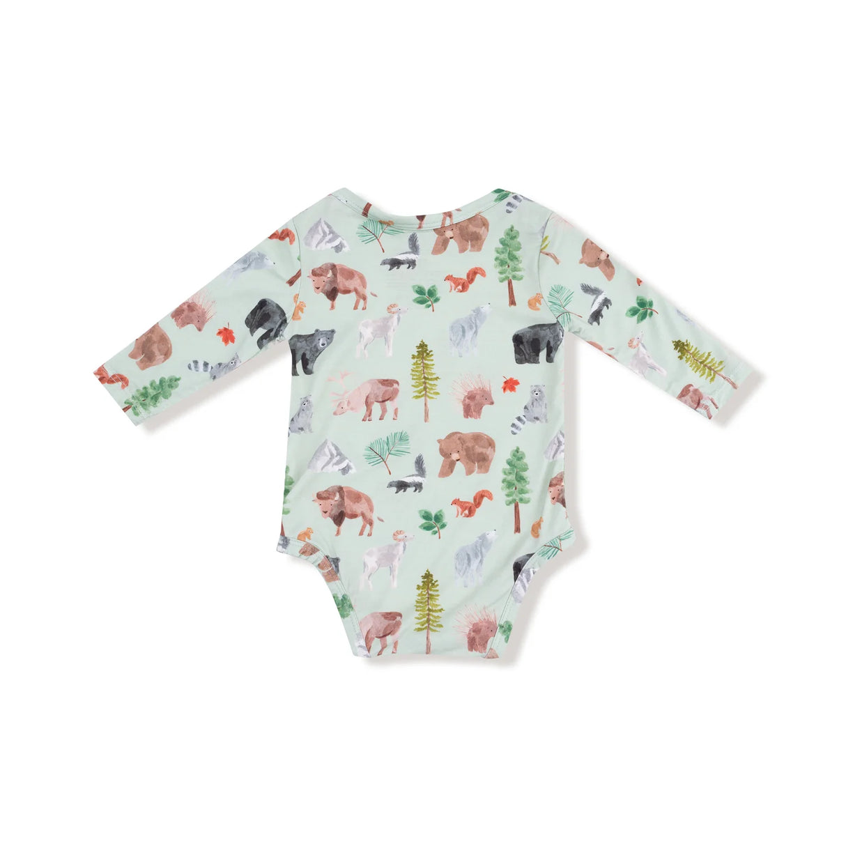 Long Sleeve Bodysuit - American Woodland Animals