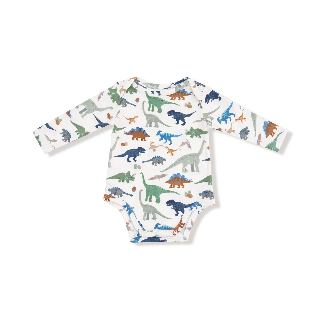 Long Sleeve Bodysuit - Washy Dinos