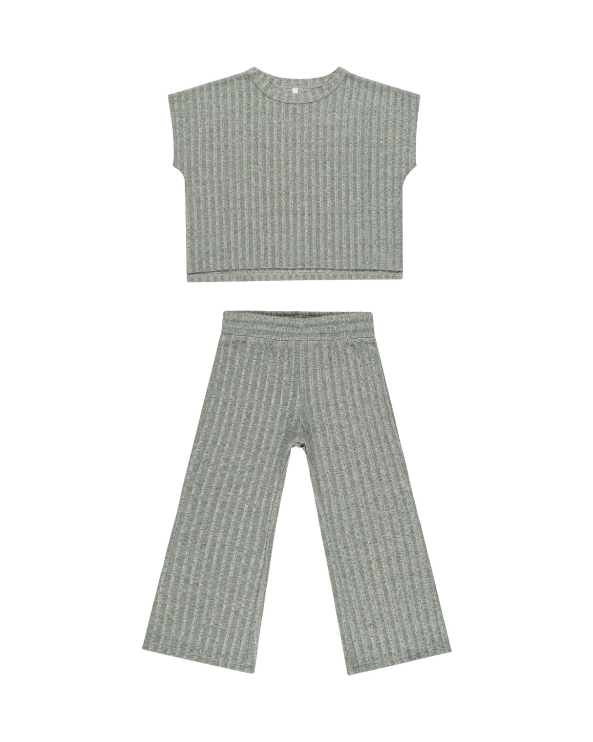 Rylee + Cru Cozy Rib Knit Set - Eucalyptus FINAL SALE
