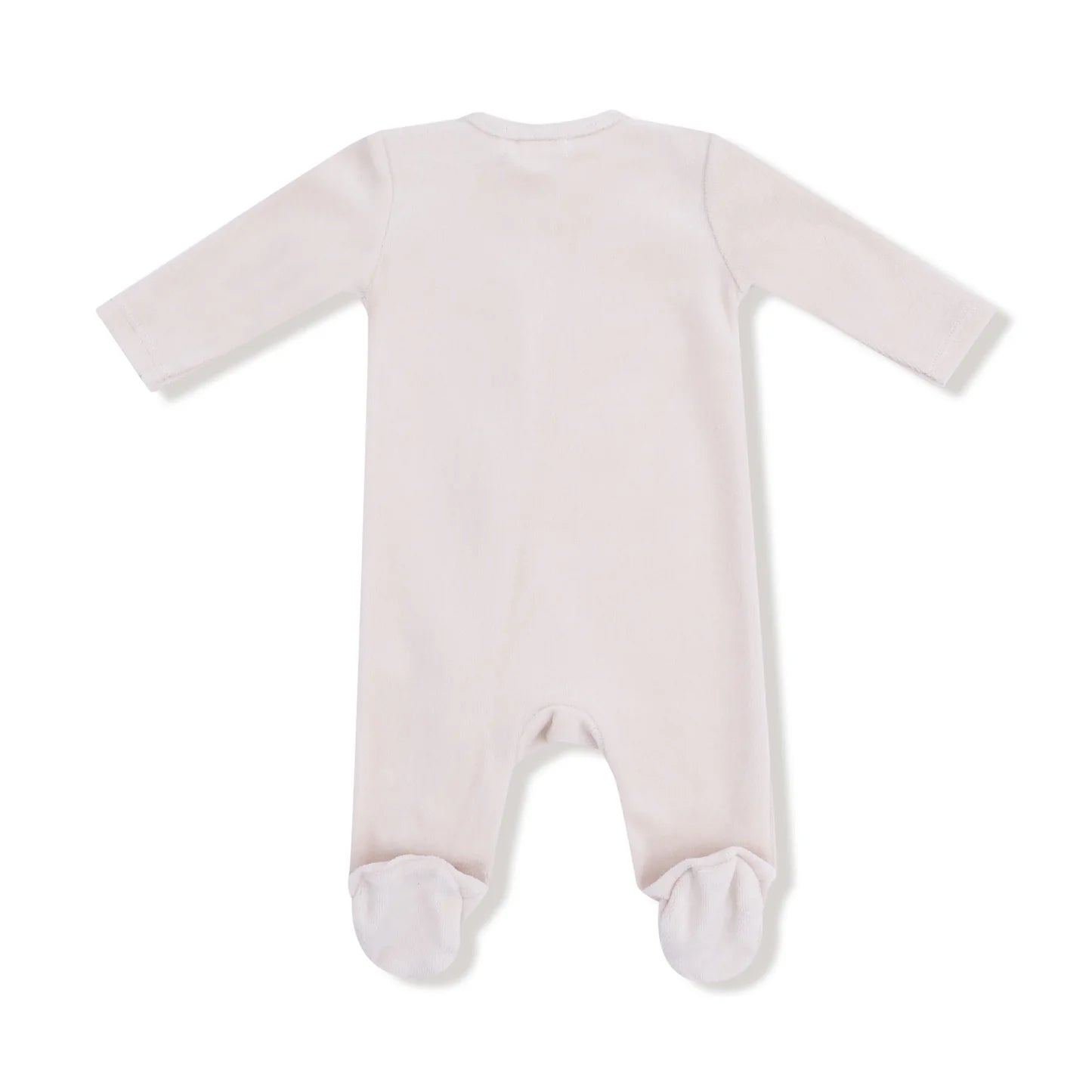 Velour Zip Footie - Oatmilk