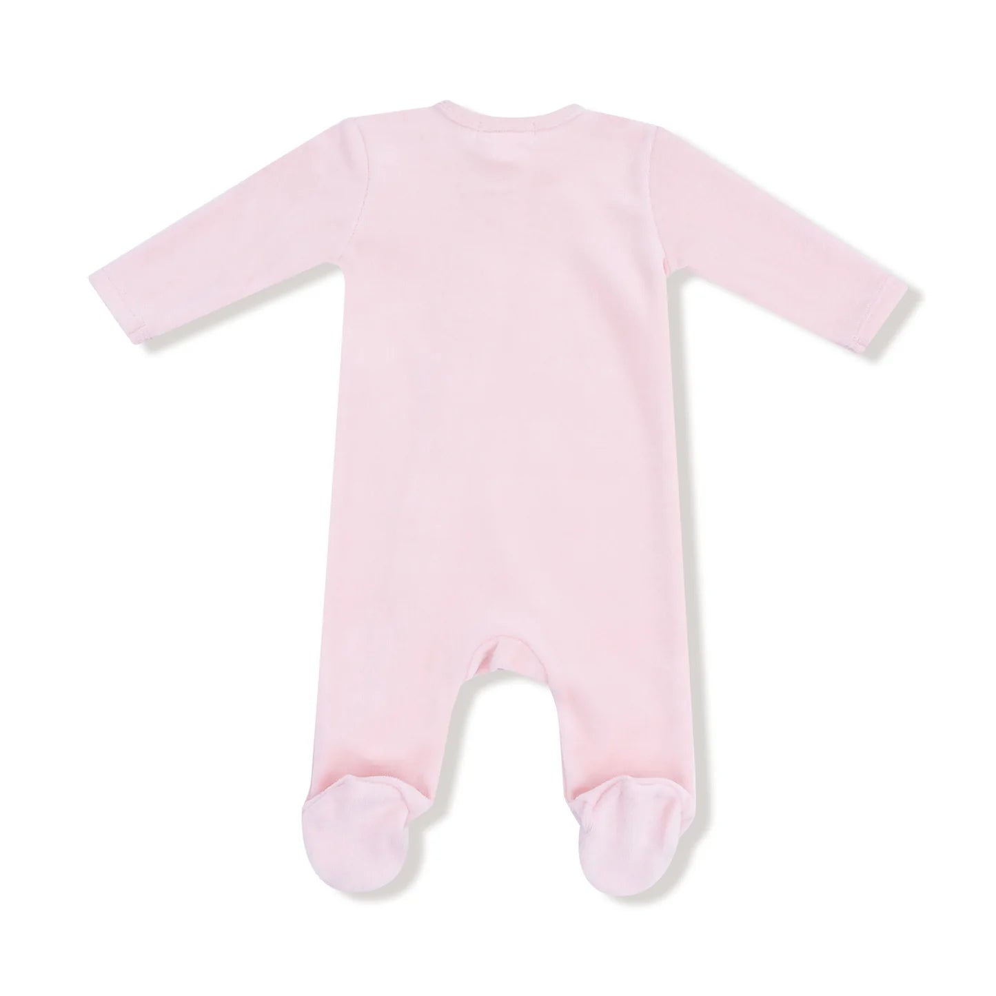 Velour Zip Footie - Pink