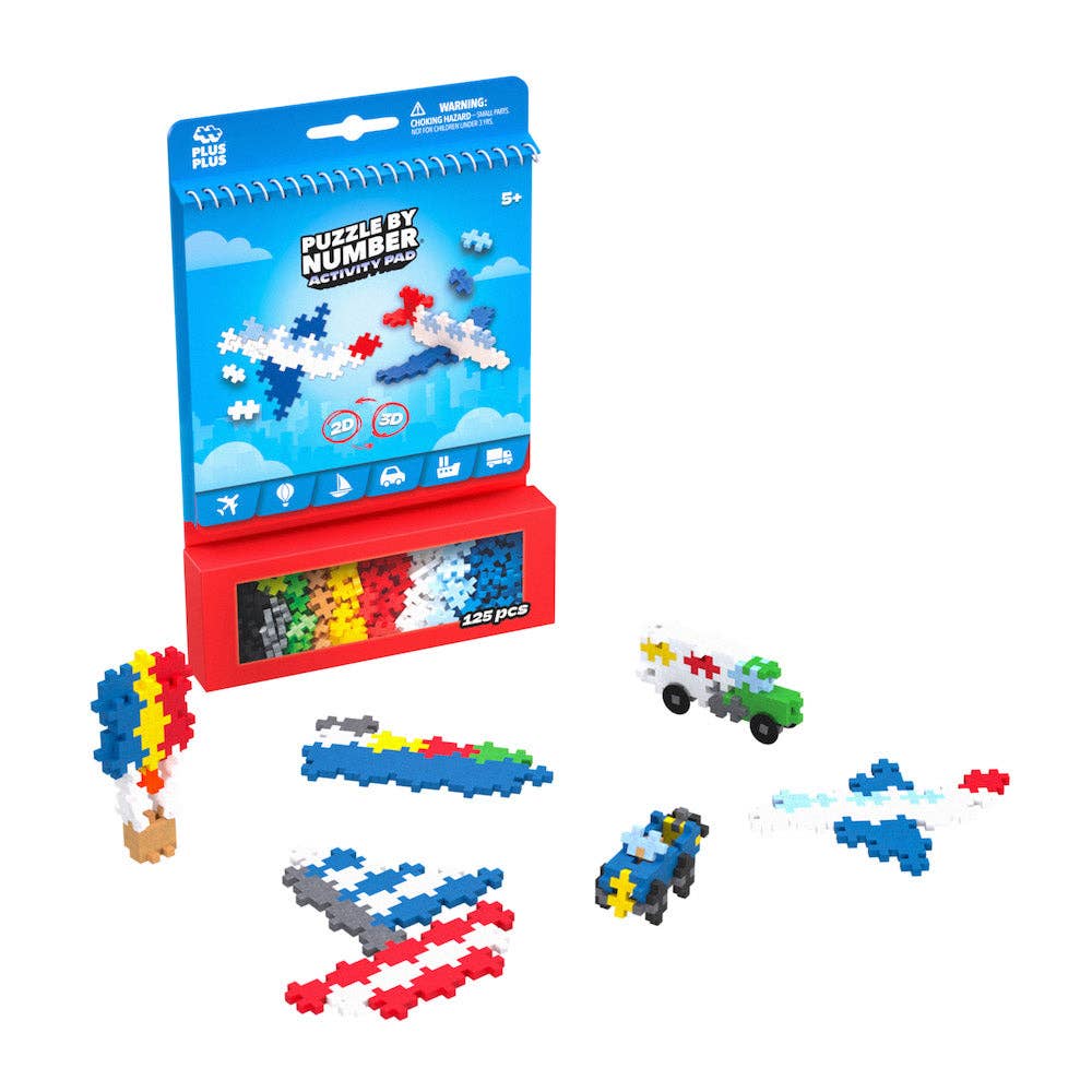 Plus-Plus Puzzle By Number Activity Pad - Transportation