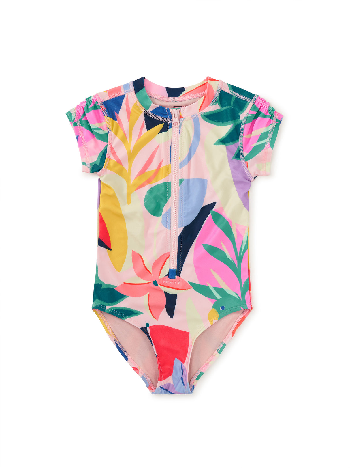 Rash Guard One-Piece Swimsuit - Parakeet Tropicalia FINAL SALE