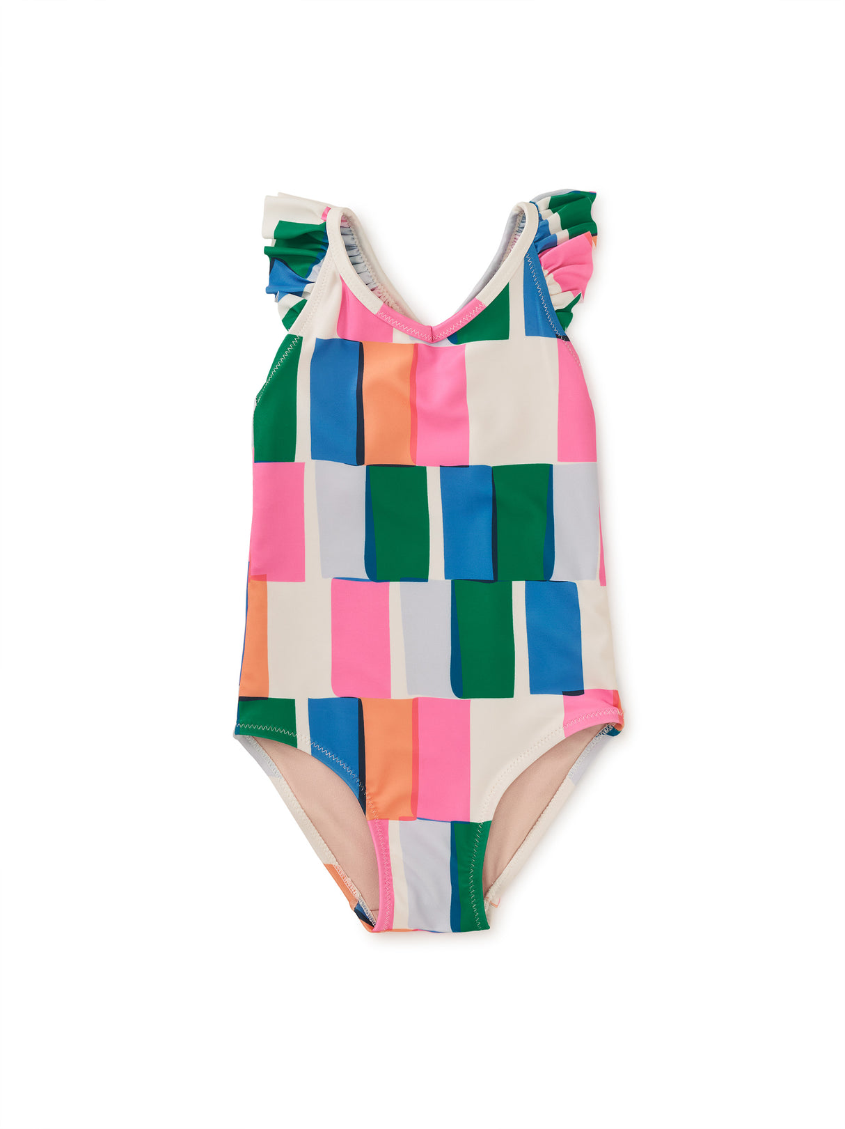 Ruffle One-Piece Swimsuit - Copacabana Tile FINAL SALE