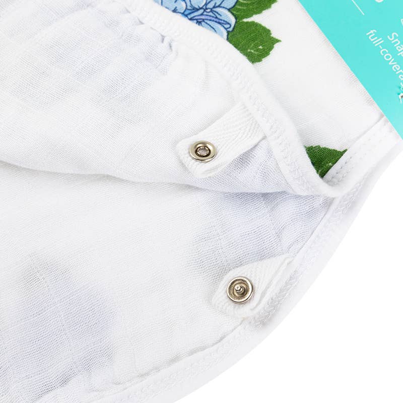 2-in-1 Burp Cloth and Bib - Hydrangeas