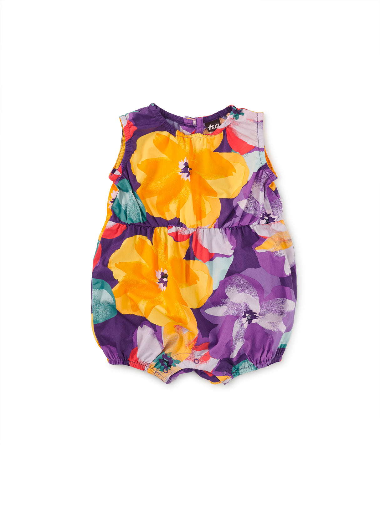 Peek-a-Boo Back Baby Romper - Large Tropical Floral FINAL SALE