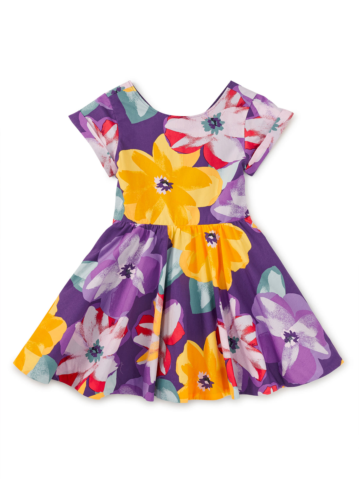 Button Back Skirted Dress - Large Tropical Floral FINAL SALE