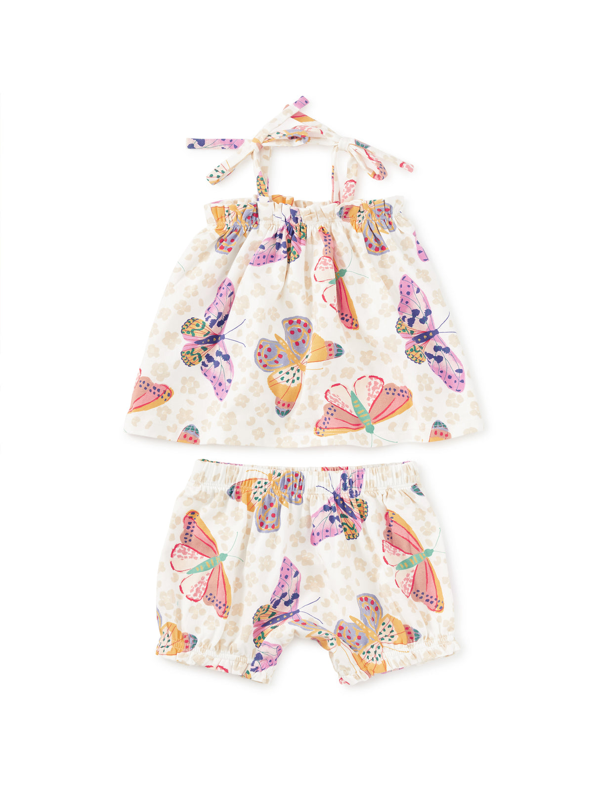 Tie Shoulder Baby Set - Jaguar Spot Butterflies FINAL SALE