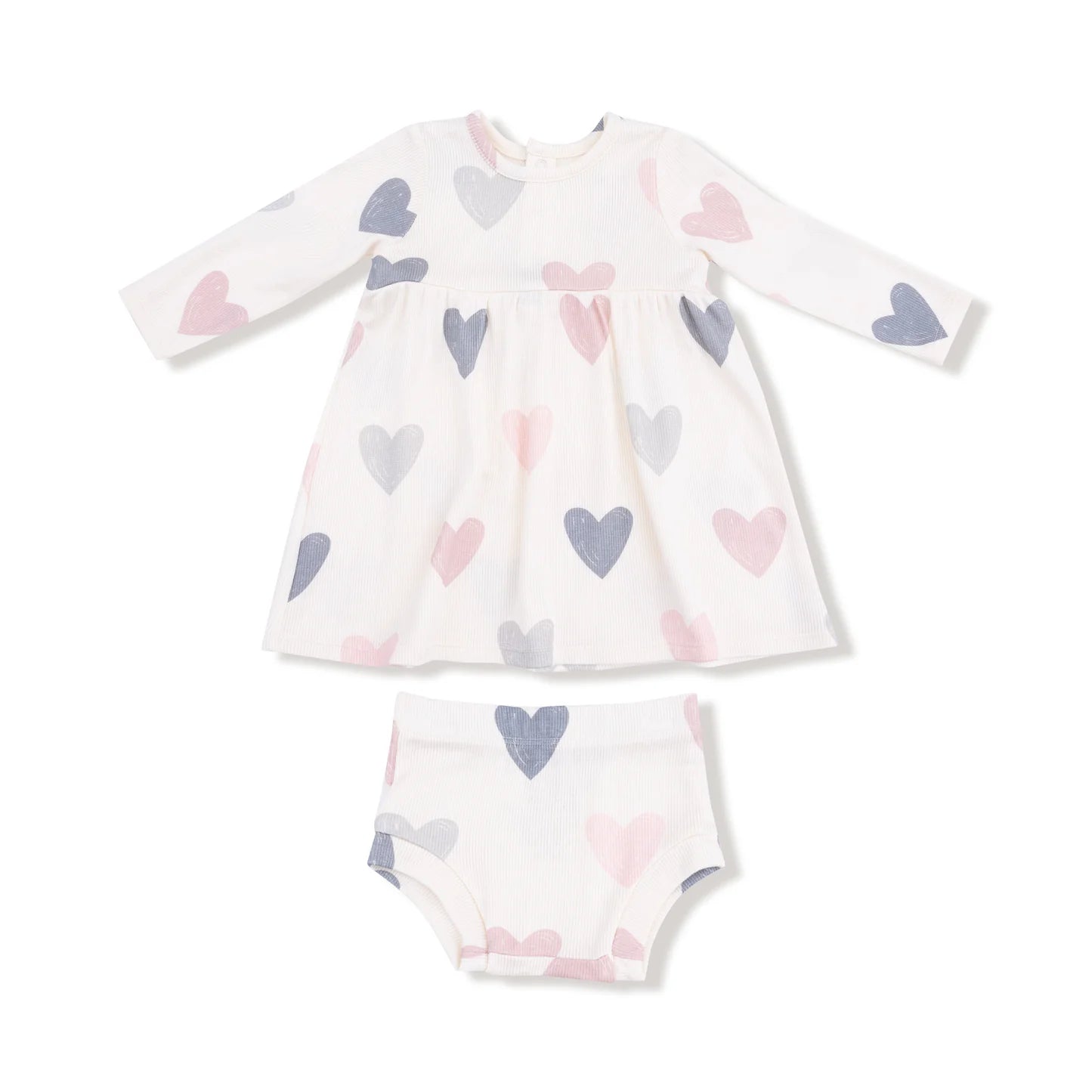 Long Sleeve Dress and Bloomer - Hearts