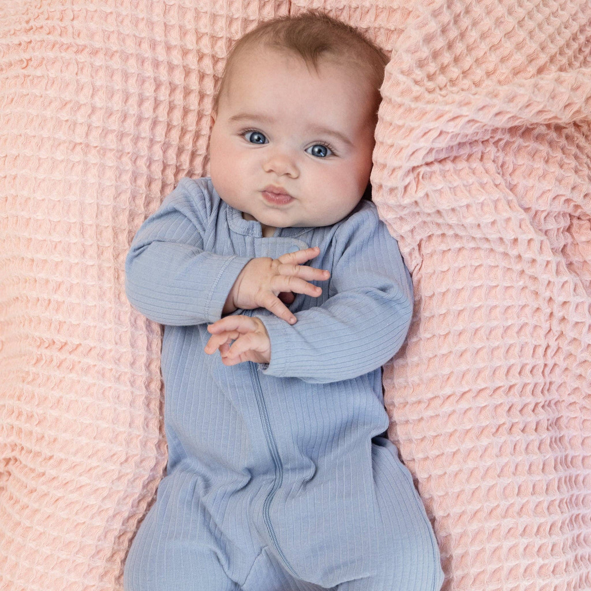 Waffle Baby Blanket - Blush