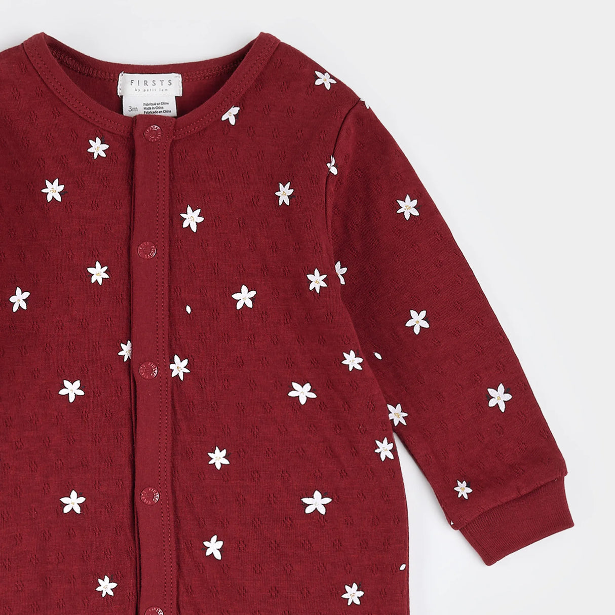 Pointelle Footie - Poinsettia