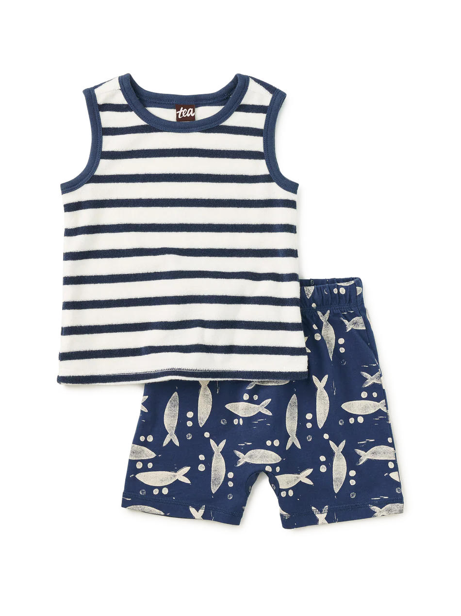 Tank and Shorts Set - Naval Blue