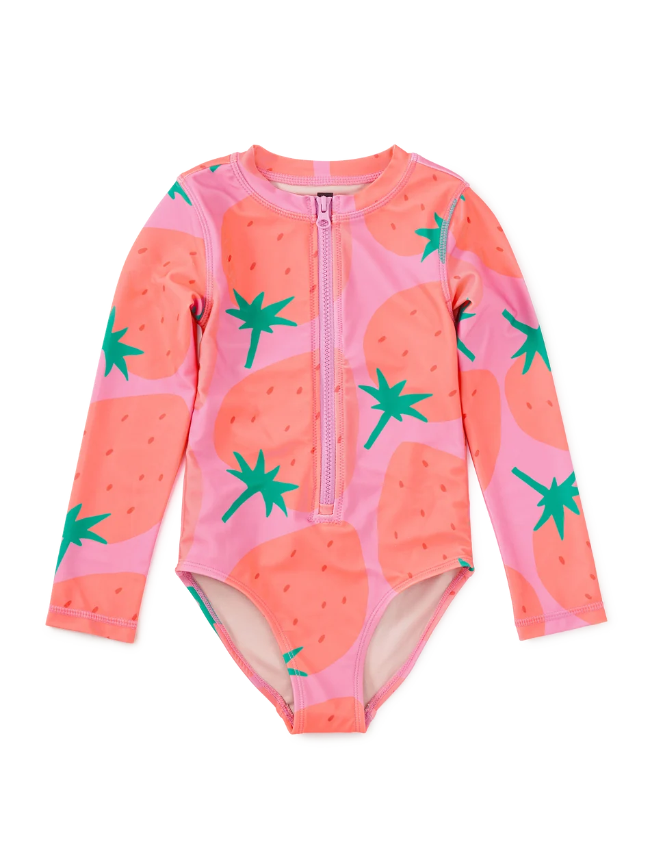 Long Sleeve One-Piece Swimsuit - Fresas Favoritas