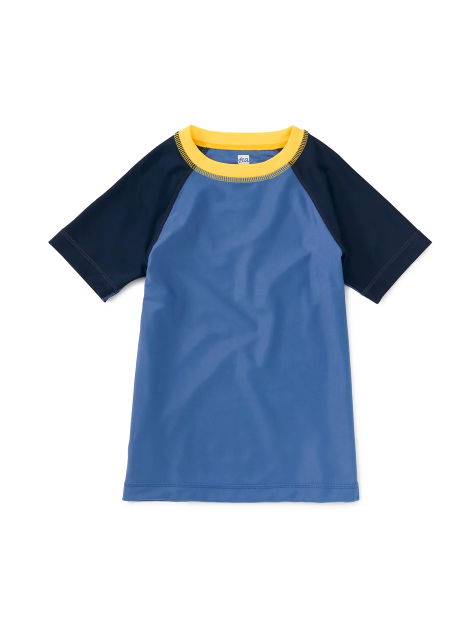 Short Sleeve Rash Guard - Blue Yarrow