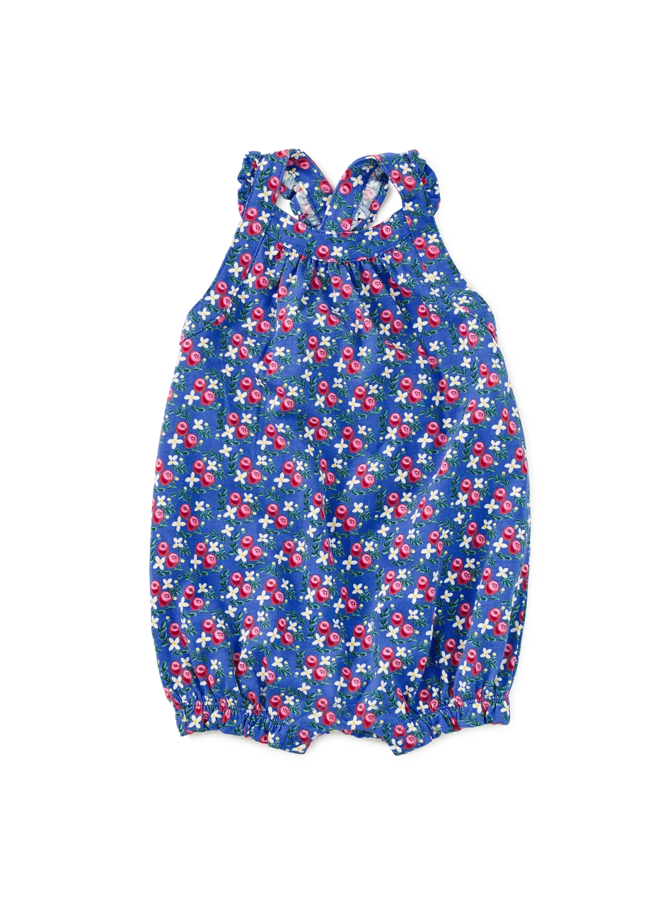 Cross Back Baby Romper - Flamenco Rose