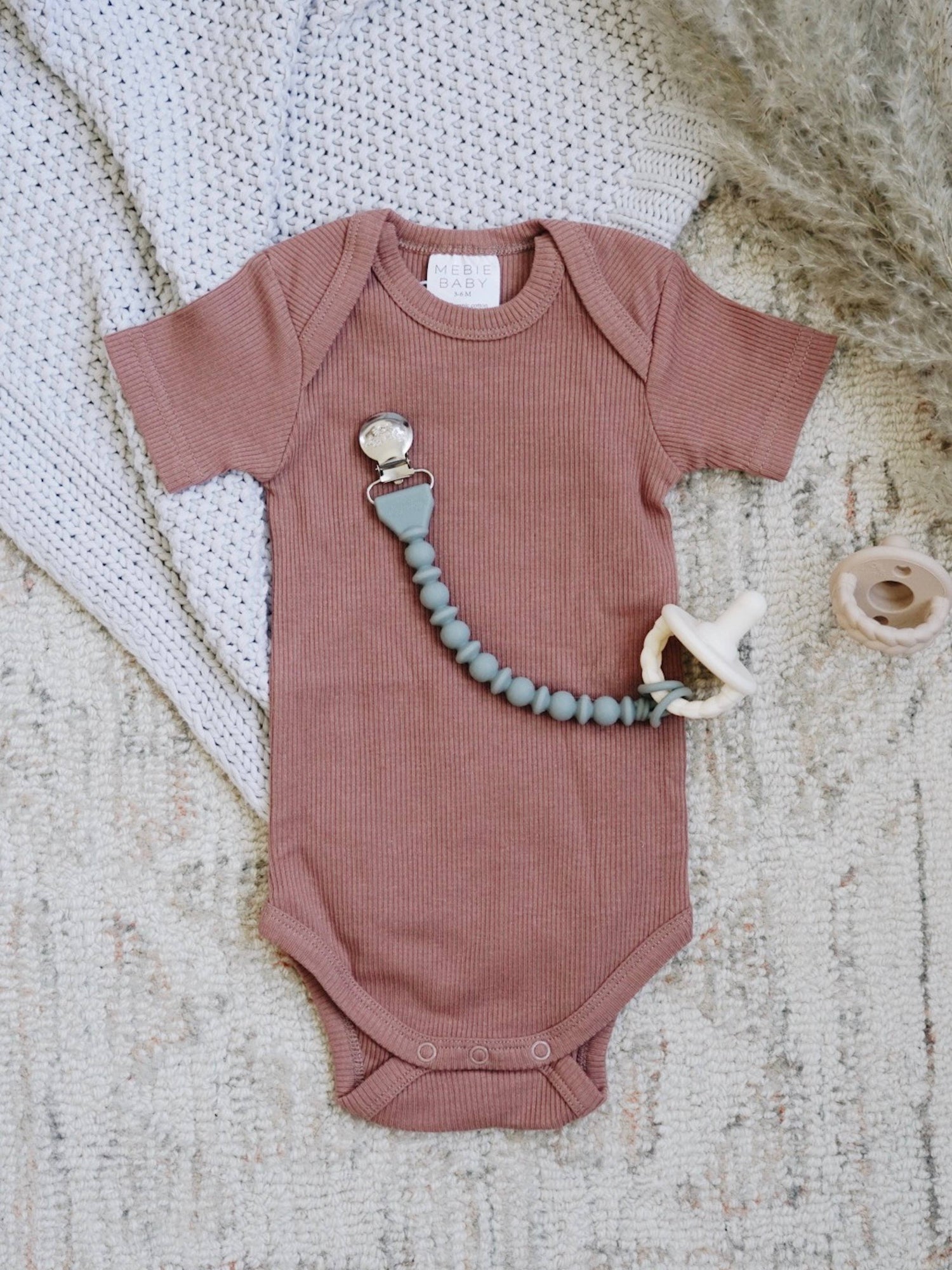 Sweetie Strap Pacifier Clip - Blue Beaded