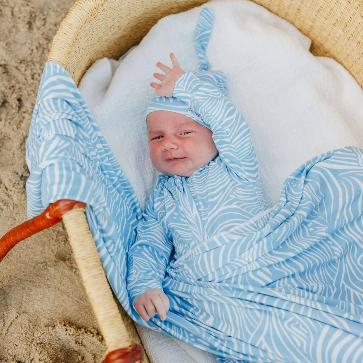 Knit Swaddle Blanket - Surf