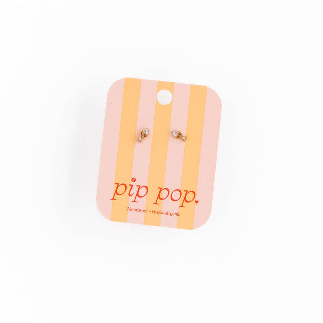 Pip Pop Post Earrings - Fish