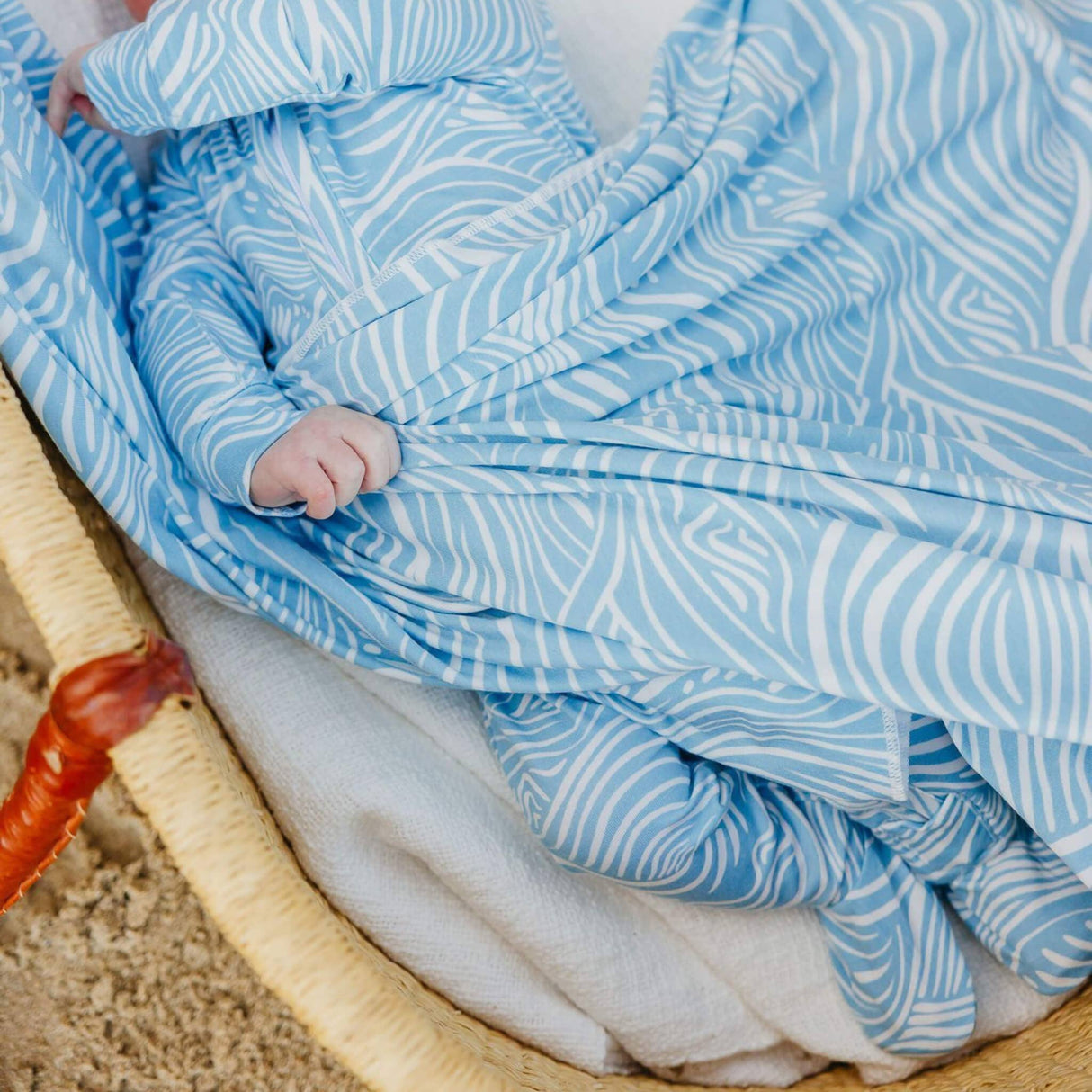 Knit Swaddle Blanket - Surf