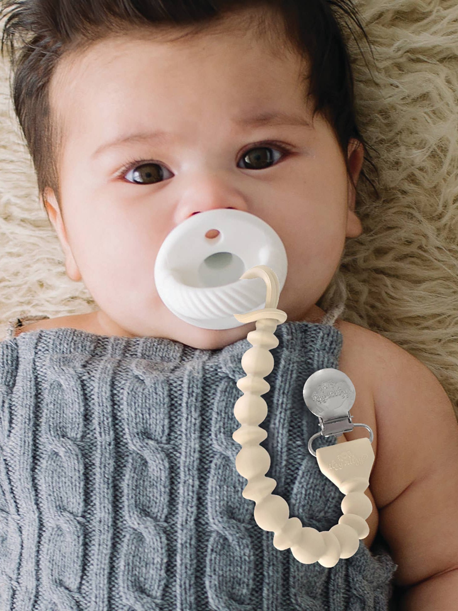 Sweetie Strap Pacifier Clip - Blue Beaded