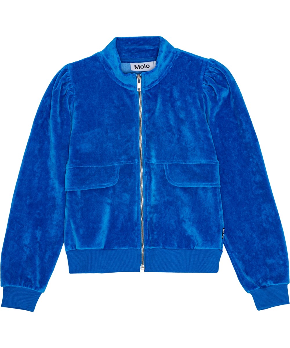Molo Malika Velour Zip Up - Lapis Blue FINAL SALE
