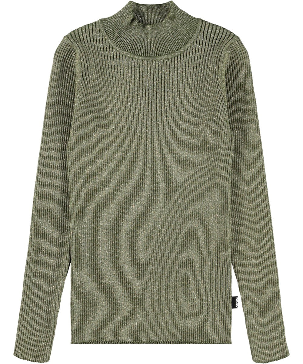 Molo Ginevra Mock Neck Sweater - Golden Evergreen