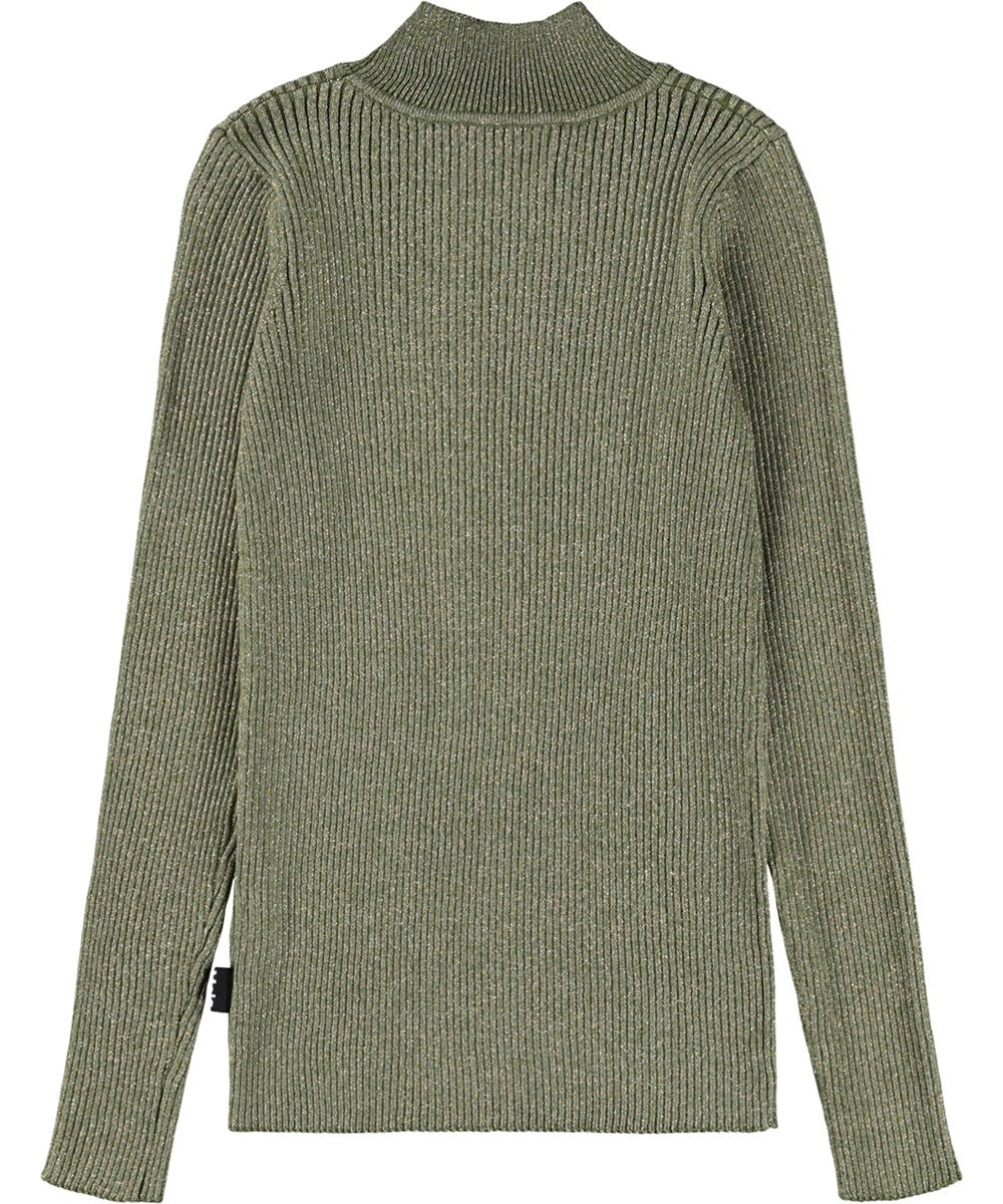 Molo Ginevra Mock Neck Sweater - Golden Evergreen