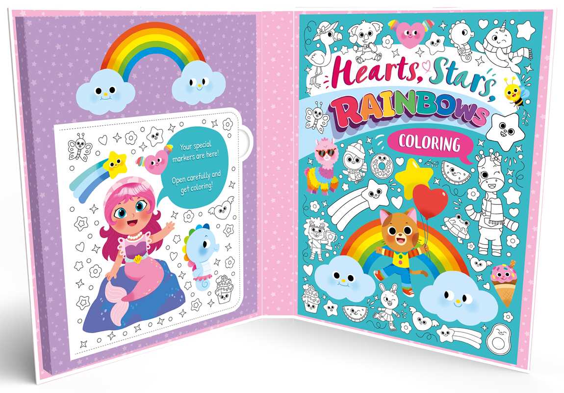 Hearts, Stars, Rainbows Coloring Set