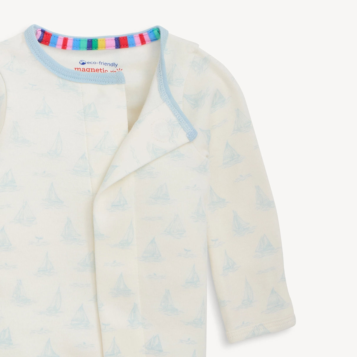 Magnetic Me Cotton Footie - Tiny Tides Blue