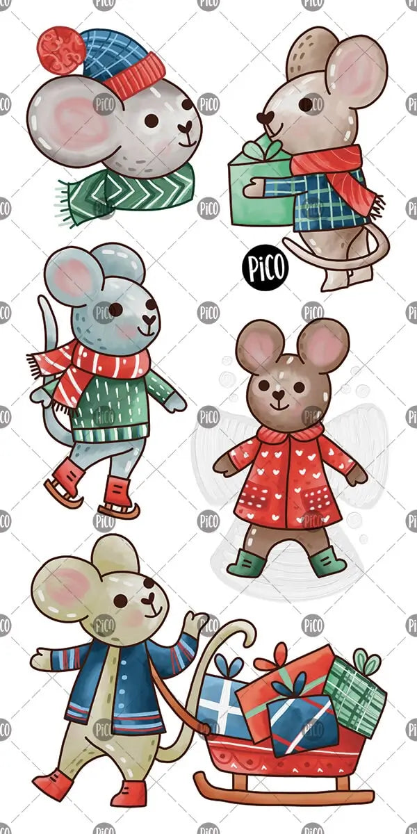 PiCO Temporary Tattoos - Snow Mice