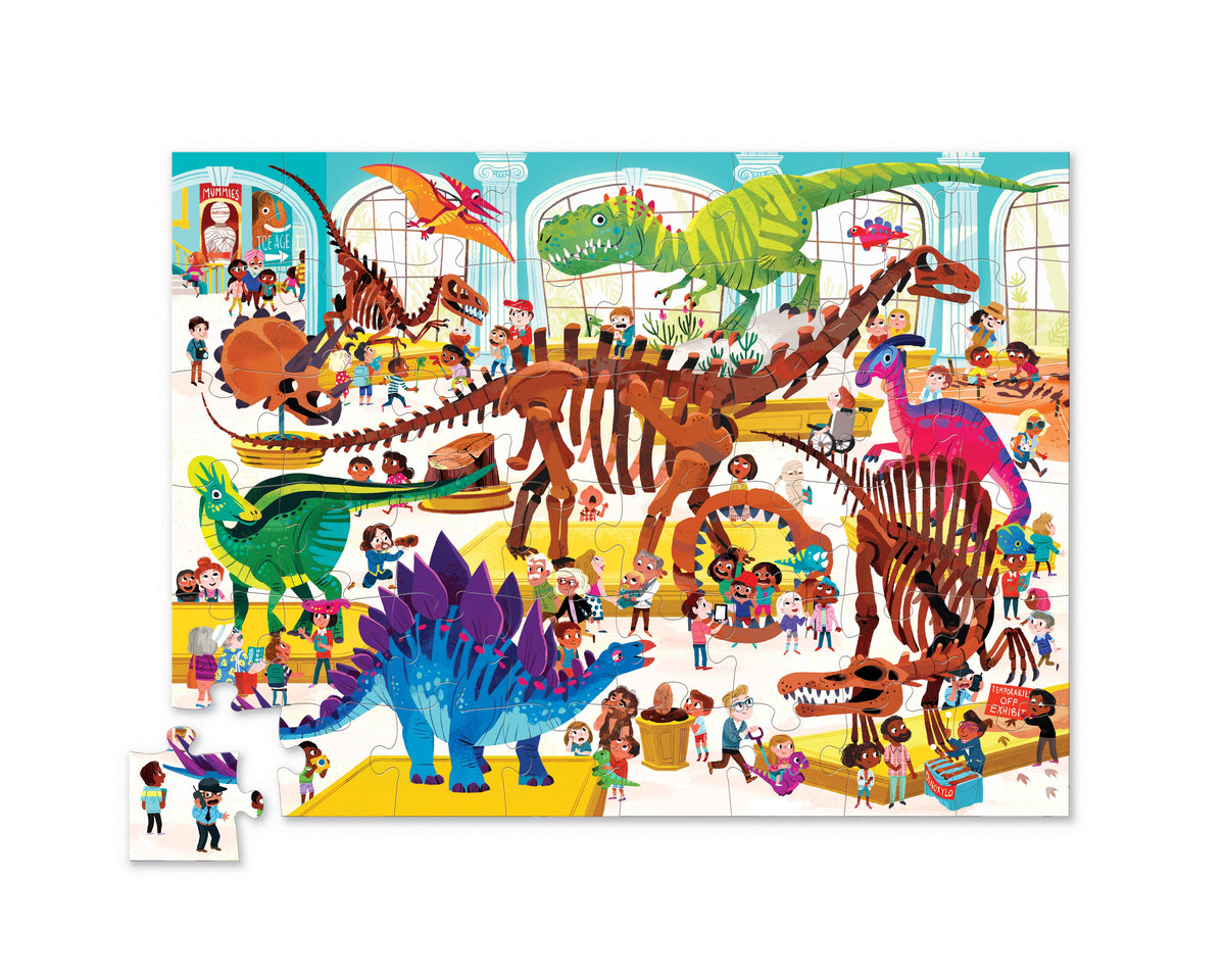 60-Piece Puzzle - Day at the Dinosaur Museum