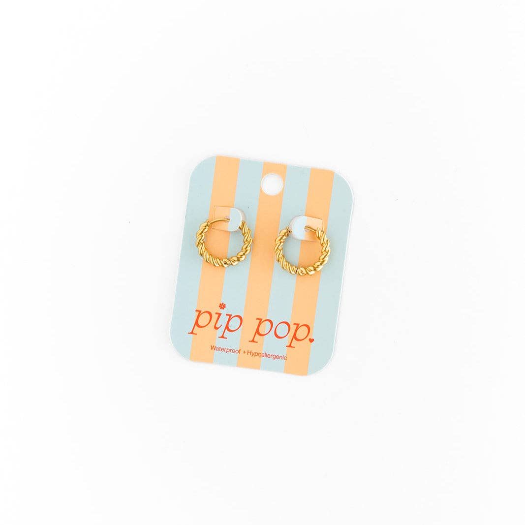 Pip Pop Post Earrings - Braided Lilac Hoop