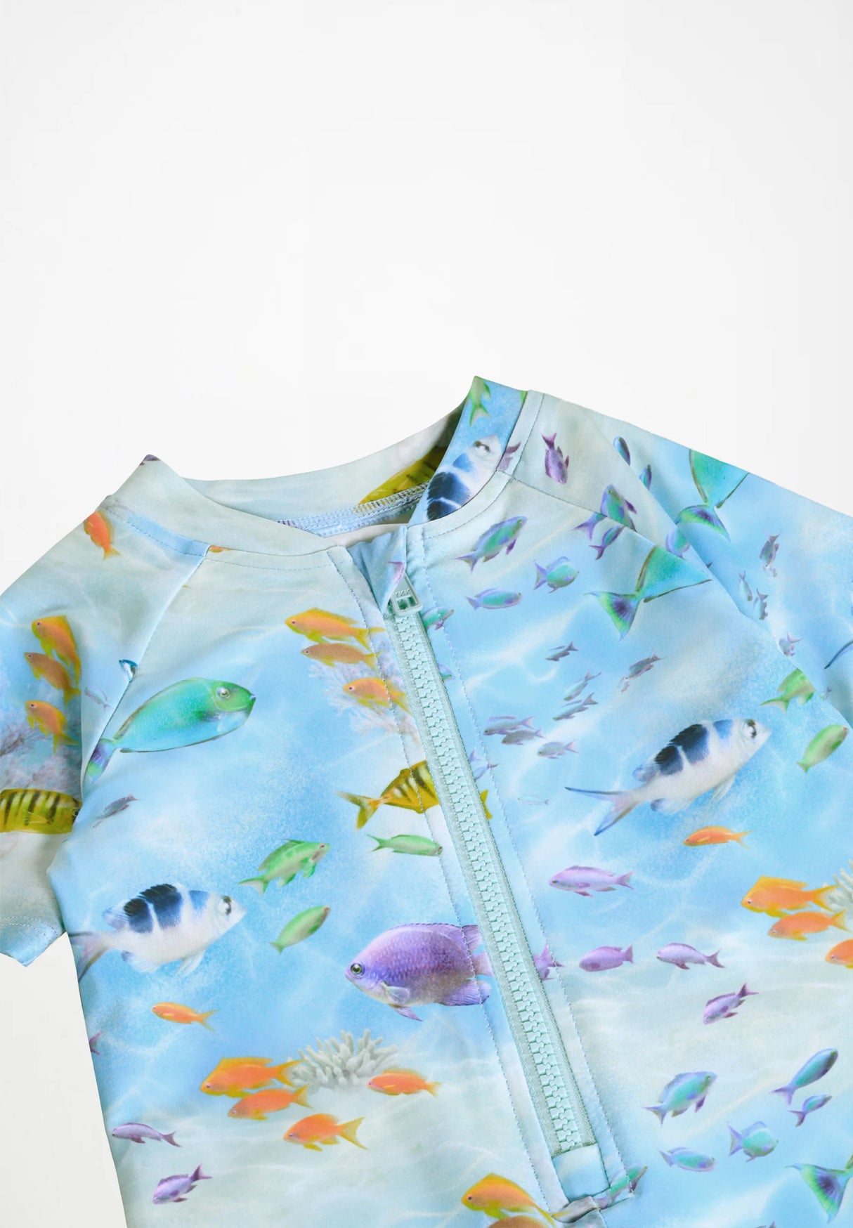 Molo Neka Short Sleeve One Piece Swimsuit - Rainbow Sea