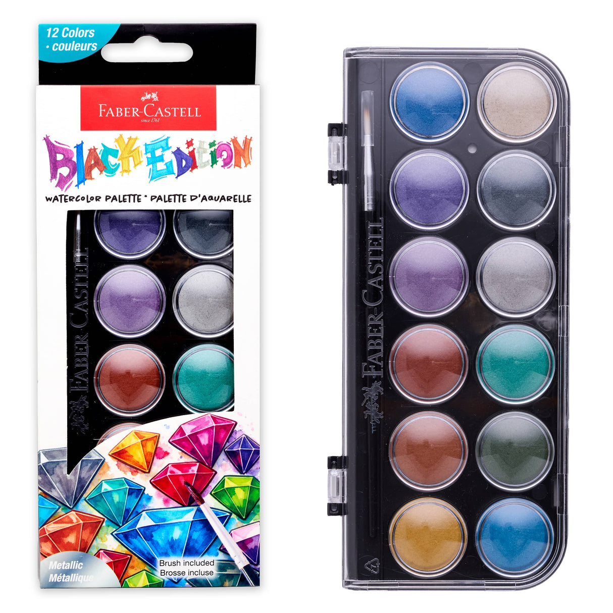 Black Edition Watercolor Palette - Metallic